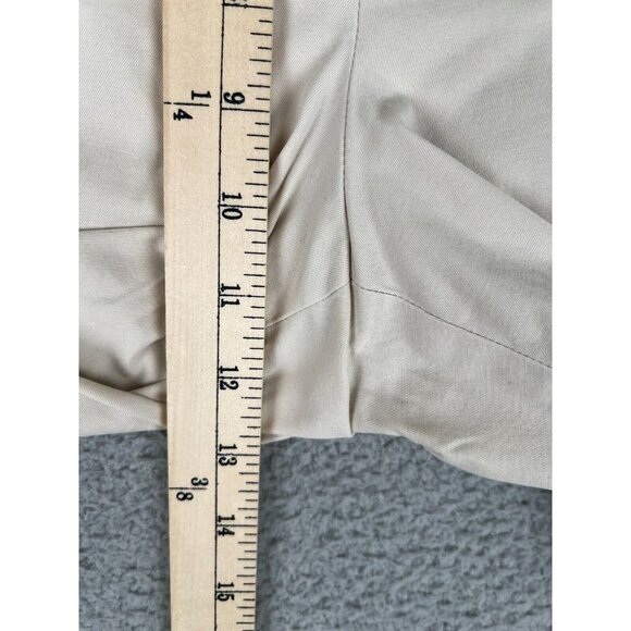 Talbots The Perfect Crop Curvy Fit Cream Pants 12p Capri Pockets Chino Stretch - Picture 9 of 11